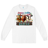 White happy easter heifer Long Sleeve Tee - RacoonDesign