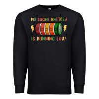Black social battery Premium Sweatshirt - MaliasSmallBusiness