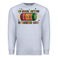 Heather Grey social battery Premium Sweatshirt - MaliasSmallBusiness