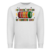 Oatmeal Heather social battery Premium Sweatshirt - MaliasSmallBusiness