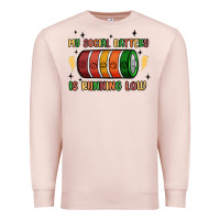 Pale Pink social battery Premium Sweatshirt - MaliasSmallBusiness