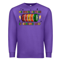 Purple social battery Premium Sweatshirt - MaliasSmallBusiness