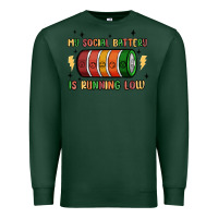 Sports Green social battery Premium Sweatshirt - MaliasSmallBusiness