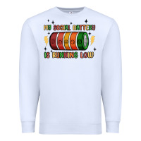 White social battery Premium Sweatshirt - MaliasSmallBusiness
