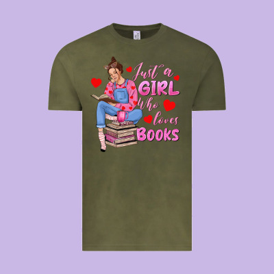 Just A Girl Who Loves Books Vintage Tee Designed By Texasbilliewilder