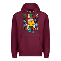 Burgundy santas favorite boy Premium Hoodie - MaliasSmallBusiness