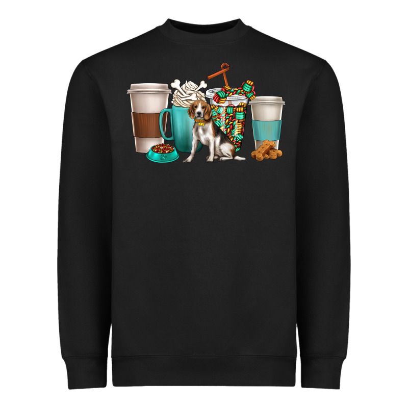 Beagle Dog Coffee Cups Heavyweight Sweatshirt by texasbilliewilder | Teevron