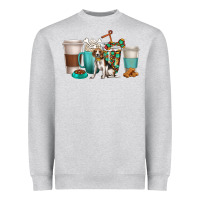 Heather Grey beagle dog coffee cups Heavyweight Sweatshirt - texasbilliewilder