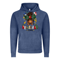 Vintage Denim registrar life afro messy bun Vintage Hoodie - texasbilliewilder