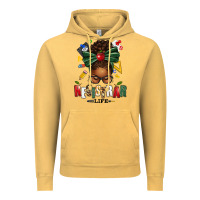 Vintage Mustard registrar life afro messy bun Vintage Hoodie - texasbilliewilder