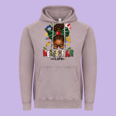 Registrar Life Afro Messy Bun Vintage Hoodie Designed By Texasbilliewilder