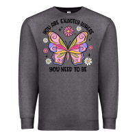 Charcoal Heather you are exactly where you need to be Premium Sweatshirt - MaliasSmallBusiness