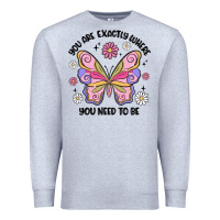 Heather Grey you are exactly where you need to be Premium Sweatshirt - MaliasSmallBusiness