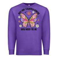 Purple you are exactly where you need to be Premium Sweatshirt - MaliasSmallBusiness