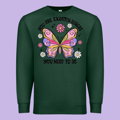You Are Exactly Where You Need To Be Premium Sweatshirt Designed By Maliassmallbusiness