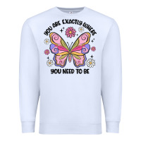 White you are exactly where you need to be Premium Sweatshirt - MaliasSmallBusiness