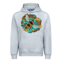 Heather Grey leopard honeycomb with bee Urban Hoodie - Artiststas