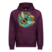 Mauve Wine leopard honeycomb with bee Urban Hoodie - Artiststas