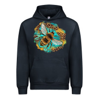 Navy leopard honeycomb with bee Urban Hoodie - Artiststas