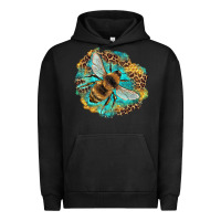 Pigment Black leopard honeycomb with bee Urban Hoodie - Artiststas