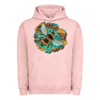 Pigment Salmon leopard honeycomb with bee Urban Hoodie - Artiststas