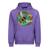 Tulip leopard honeycomb with bee Urban Hoodie - Artiststas
