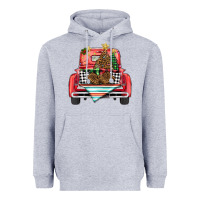 Heather Grey Christmas truck Heavyweight Hoodie - BarkalooDesign