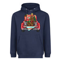 Navy Christmas truck Heavyweight Hoodie - BarkalooDesign