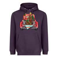 Plum Christmas truck Heavyweight Hoodie - BarkalooDesign