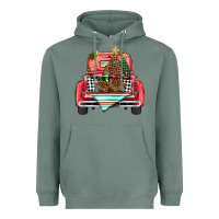 Sage Christmas truck Heavyweight Hoodie - BarkalooDesign