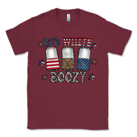Burgundy red white boozy Classic Tee - CowhideDigitalArt