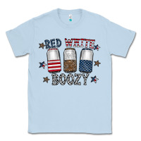 Dusty Blue red white boozy Classic Tee - CowhideDigitalArt