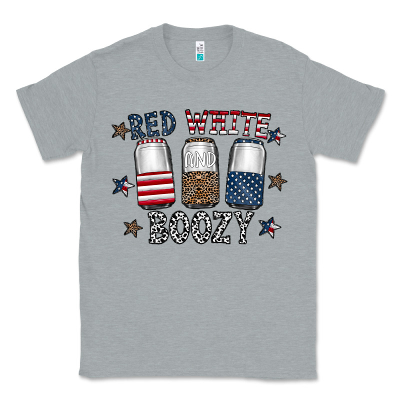 Red White Boozy Classic Tee by CowhideDigitalArt | Teevron