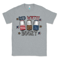 Heather Grey red white boozy Classic Tee - CowhideDigitalArt