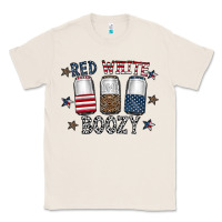 Natural red white boozy Classic Tee - CowhideDigitalArt