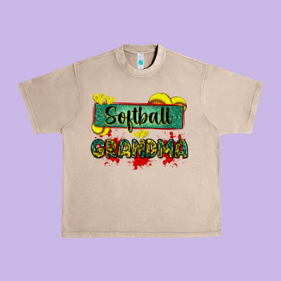 Softball Grandma With Leopard Urban Heavy Tee Designed By Zillion Design Studio