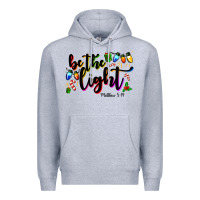 Heather Grey be the light matthew 5 14 Premium Hoodie - MaliasSmallBusiness