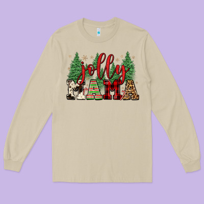 Jolly Mama Long Sleeve Tee Designed By Fadigitalartstudio