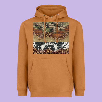 Cowhide Leopard Camouflage Heavyweight Hoodie Designed By Jasminsmagicworld