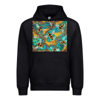 Black honeycomb and bees with leopard Urban Hoodie - Artiststas