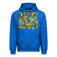 Cobalt honeycomb and bees with leopard Urban Hoodie - Artiststas