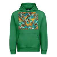 Emerald honeycomb and bees with leopard Urban Hoodie - Artiststas