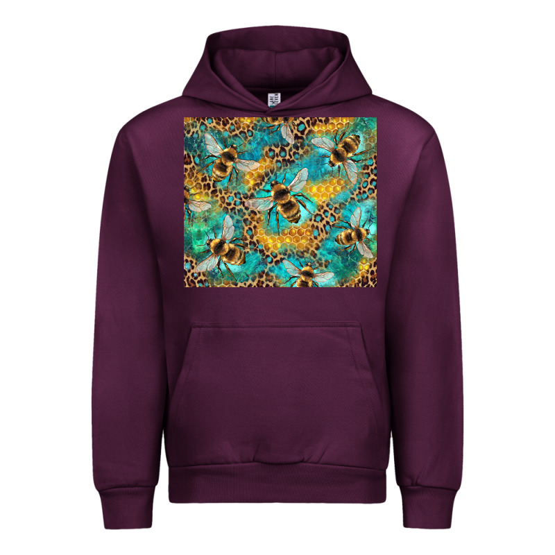 Honeycomb And Bees With Leopard Urban Hoodie by Artiststas | Teevron