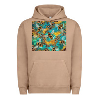 Pigment Burro honeycomb and bees with leopard Urban Hoodie - Artiststas