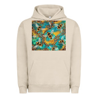 Pigment French Oak honeycomb and bees with leopard Urban Hoodie - Artiststas