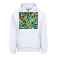 White honeycomb and bees with leopard Urban Hoodie - Artiststas