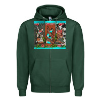Sports Green easter bunny's leopard cowhide cactus Zipper Hoodie - JahusDesignShop