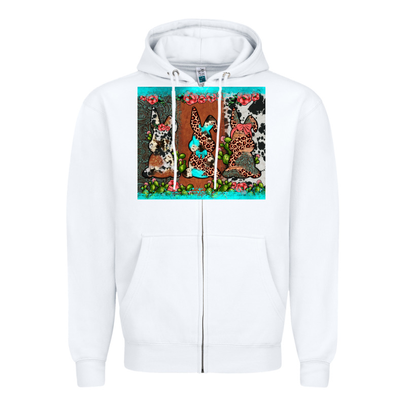 Easter Bunny's Leopard Cowhide Cactus Zipper Hoodie by JahusDesignShop | Teevron