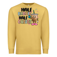 Antique Gold half baddie half coffee Premium Sweatshirt - MaliasSmallBusiness