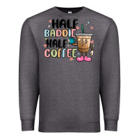 Charcoal Heather half baddie half coffee Premium Sweatshirt - MaliasSmallBusiness